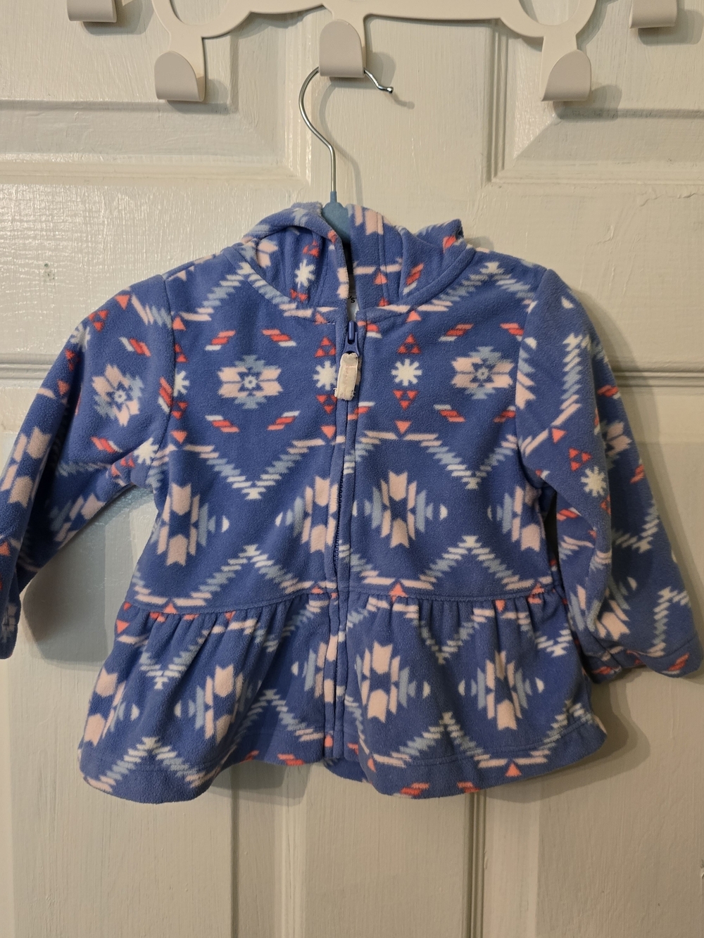 Carter's Light Blue Aztec-Print Hooded Fleece Jacket